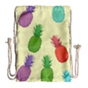 Colorful Pineapples Wallpaper Background Drawstring Bag (Large) View1