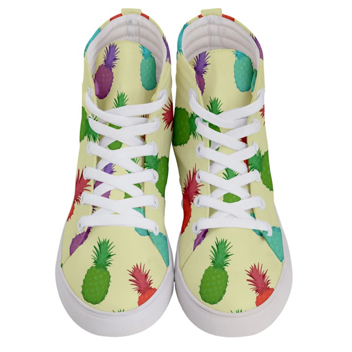 Colorful Pineapples Wallpaper Background Women s Hi-Top Skate Sneakers