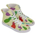 Colorful Pineapples Wallpaper Background Women s Hi-Top Skate Sneakers View3