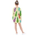 Colorful Pineapples Wallpaper Background Kids  Long Sleeve Dress View2