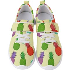 Colorful Pineapples Wallpaper Background Men s Velcro Strap Shoes by Sudhe