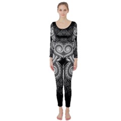 Fractal Filigree Lace Vintage Long Sleeve Catsuit by Sudhe