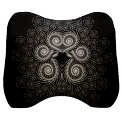 Fractal Filigree Lace Vintage Velour Head Support Cushion by Sudhe