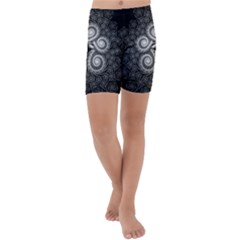 Fractal Filigree Lace Vintage Kids  Lightweight Velour Capri Yoga Leggings by Sudhe