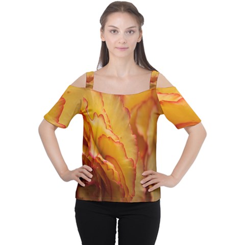 Flowers Leaves Leaf Floral Summer Cutout Shoulder Tee by Sudhe