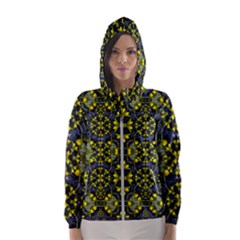 Fresh Clean Spring Flowers In Floral Wreaths Hooded Windbreaker (women) by pepitasart