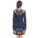 Floral Vintage Royal Frame Pattern Long Sleeve V-neck Flare Dress View2