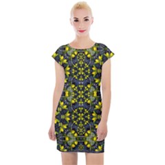 Fresh Clean Spring Flowers In Floral Wreaths Cap Sleeve Bodycon Dress by pepitasart