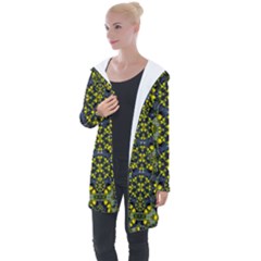 Fresh Clean Spring Flowers In Floral Wreaths Longline Hooded Cardigan by pepitasart