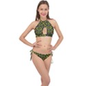 Fresh Clean Spring Flowers In Floral Wreaths Cross Front Halter Bikini Set View1