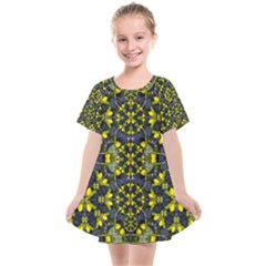 Fresh Clean Spring Flowers In Floral Wreaths Kids  Smock Dress by pepitasart