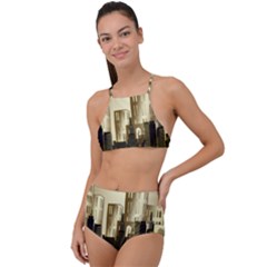 Architecture City House High Waist Tankini Set by Sudhe