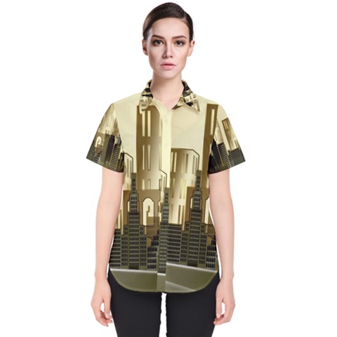 Architecture City House Women s Short Sleeve Shirt by Sudhe