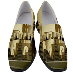 Architecture City House Women s Chunky Heel Loafers