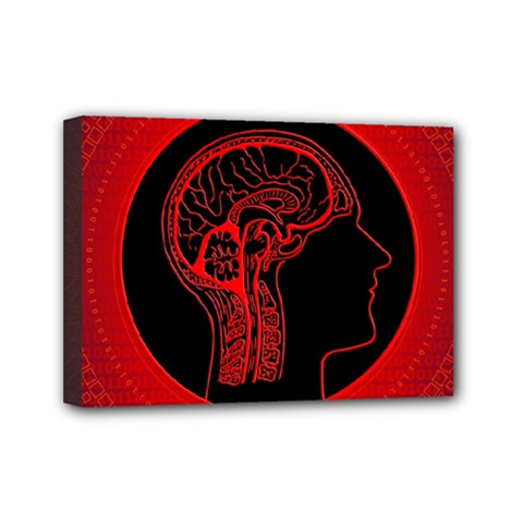 Artificial Intelligence Brain Think Mini Canvas 7  X 5  (stretched)