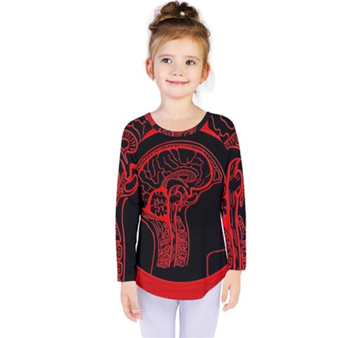 Artificial Intelligence Brain Think Kids  Long Sleeve Tee by Sudhe