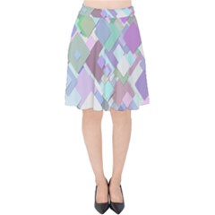 Colorful Background Multicolored Velvet High Waist Skirt by Sudhe