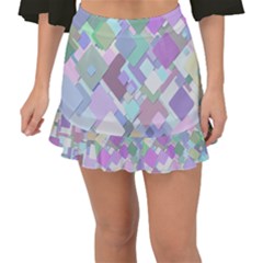 Colorful Background Multicolored Fishtail Mini Chiffon Skirt by Sudhe