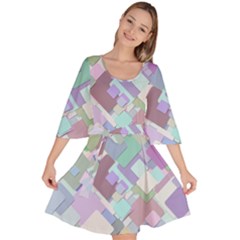 Colorful Background Multicolored Velour Kimono Dress