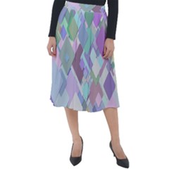 Colorful Background Multicolored Classic Velour Midi Skirt 