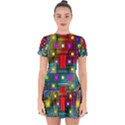 Art Rectangles Abstract Modern Art Drop Hem Mini Chiffon Dress View1