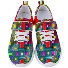 Art Rectangles Abstract Modern Art Women s Velcro Strap Shoes