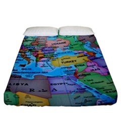 Globe World Map Maps Europe Fitted Sheet (california King Size) by Sudhe