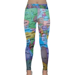 Globe World Map Maps Europe Classic Yoga Leggings by Sudhe