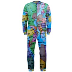 Globe World Map Maps Europe Onepiece Jumpsuit (men)  by Sudhe