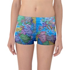 Globe World Map Maps Europe Reversible Boyleg Bikini Bottoms by Sudhe