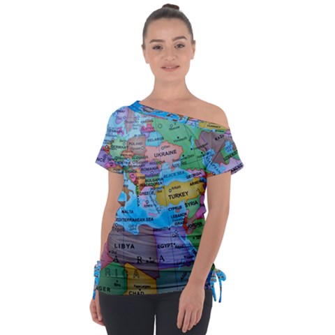 Globe World Map Maps Europe Tie-up Tee by Sudhe