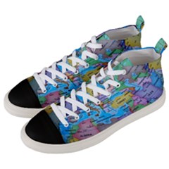 Globe World Map Maps Europe Men s Mid-top Canvas Sneakers by Sudhe