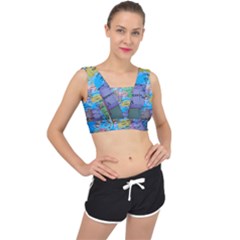 Globe World Map Maps Europe V-back Sports Bra by Sudhe