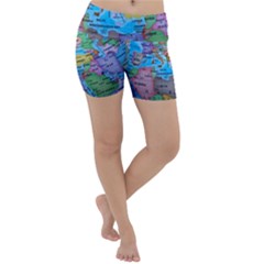 Globe World Map Maps Europe Lightweight Velour Yoga Shorts by Sudhe