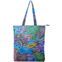 Globe World Map Maps Europe Double Zip Up Tote Bag by Sudhe