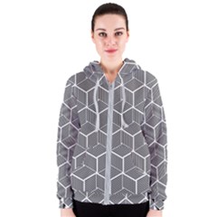 Cube Pattern Cube Seamless Repeat Women s Zipper Hoodie by Sudhe