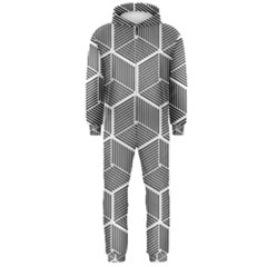 Cube Pattern Cube Seamless Repeat Hooded Jumpsuit (men)  by Sudhe