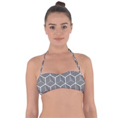 Cube Pattern Cube Seamless Repeat Halter Bandeau Bikini Top by Sudhe