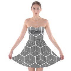 Cube Pattern Cube Seamless Repeat Strapless Bra Top Dress by Sudhe