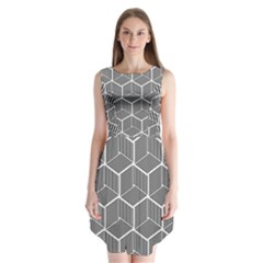 Cube Pattern Cube Seamless Repeat Sleeveless Chiffon Dress   by Sudhe