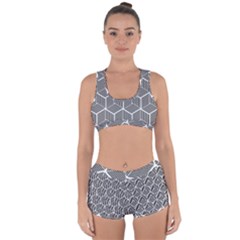 Cube Pattern Cube Seamless Repeat Racerback Boyleg Bikini Set by Sudhe