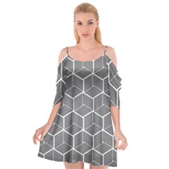 Cube Pattern Cube Seamless Repeat Cutout Spaghetti Strap Chiffon Dress by Sudhe