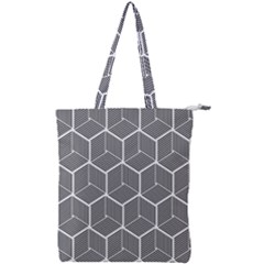 Cube Pattern Cube Seamless Repeat Double Zip Up Tote Bag