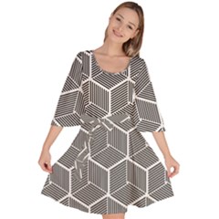 Cube Pattern Cube Seamless Repeat Velour Kimono Dress