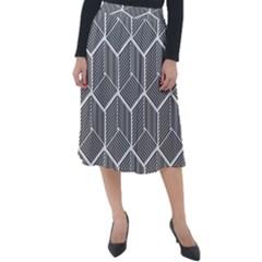 Cube Pattern Cube Seamless Repeat Classic Velour Midi Skirt  by Sudhe