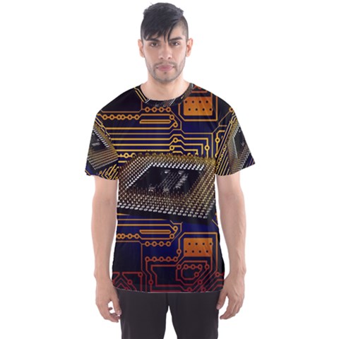 Processor Cpu Board Circuits Men s Sports Mesh Tee by Sudhe