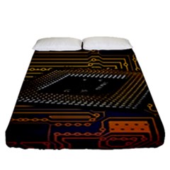 Processor Cpu Board Circuits Fitted Sheet (queen Size) by Sudhe