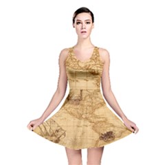 Map Discovery America Ship Train Reversible Skater Dress by Sudhe