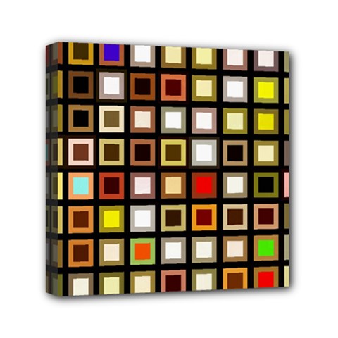 Squares Colorful Texture Modern Art Mini Canvas 6  X 6  (stretched) by Sudhe