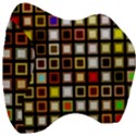 Squares Colorful Texture Modern Art Velour Head Support Cushion View3